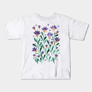 Forget me not flowers - retro periwinkle Kids T-Shirt